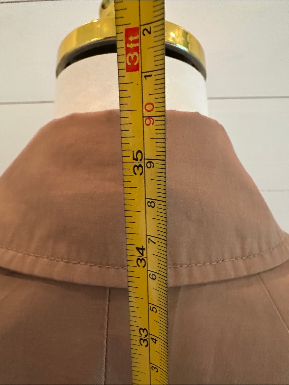 Elevenses Women’s Double-Breasted Ruffle Trench Coat - Tan - Picture 5 of 7